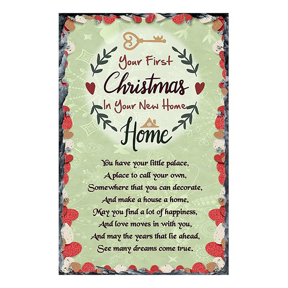 Customised Christmas Slate Gifts - Key to your New Home